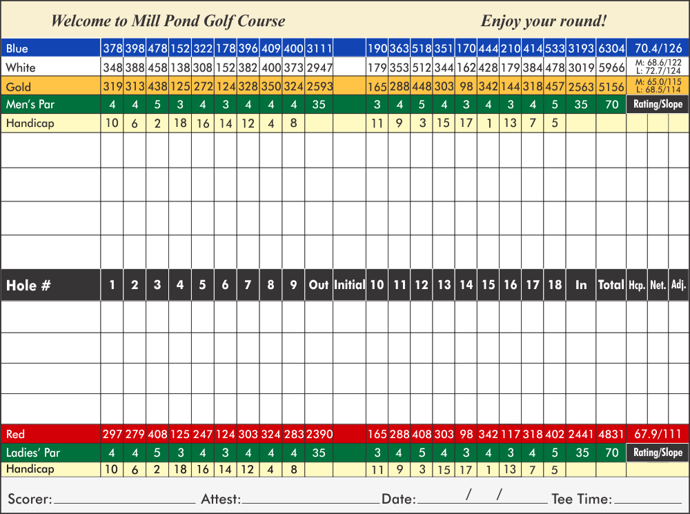 Course Mill Pond Golf Course